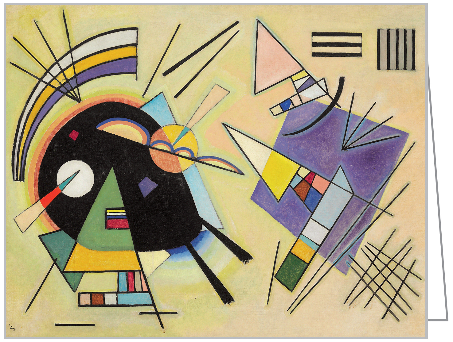 Abstract artist Vasily Kandinsky's 'Composition 8' works to notecard box, by teNeues stationery.