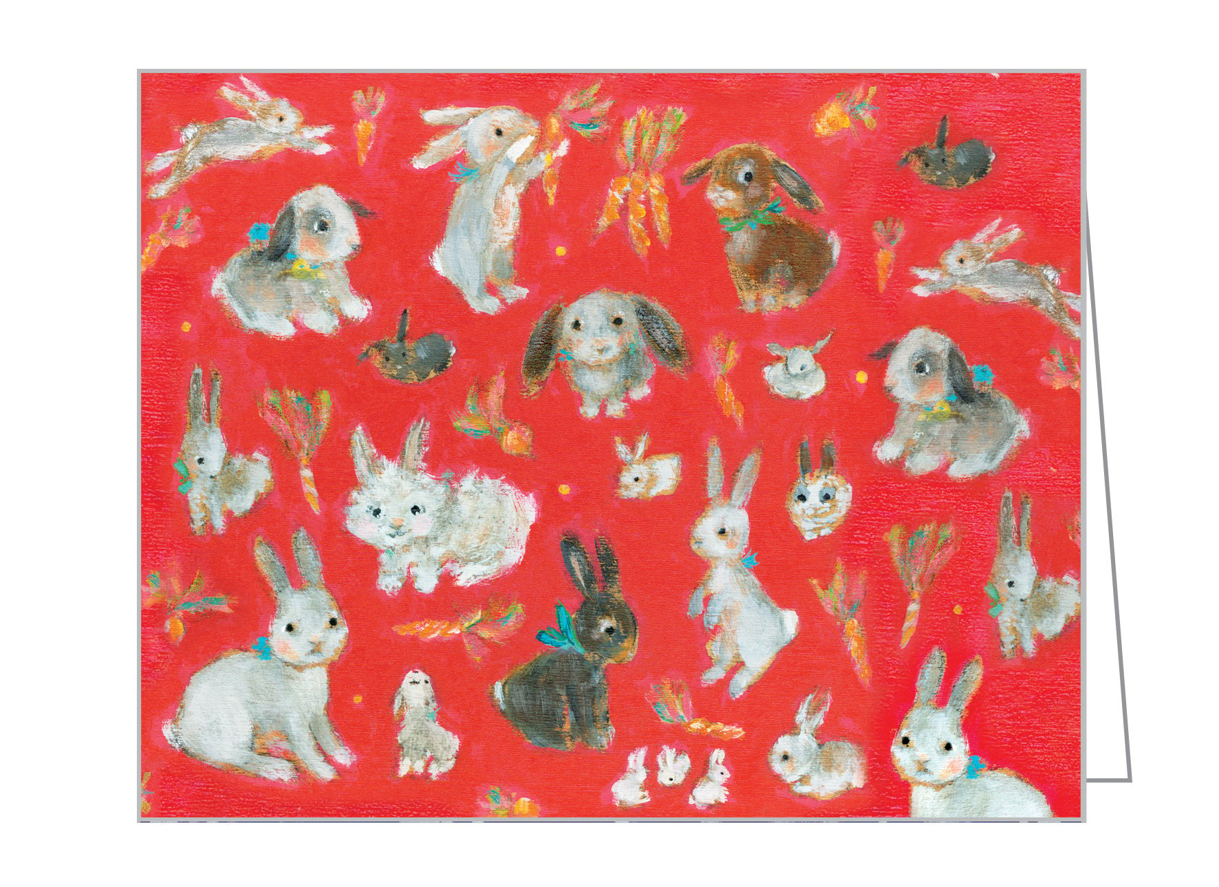 Allyn Howard's retro fluffy bunny design, to notecard box, by teNeues Stationery.