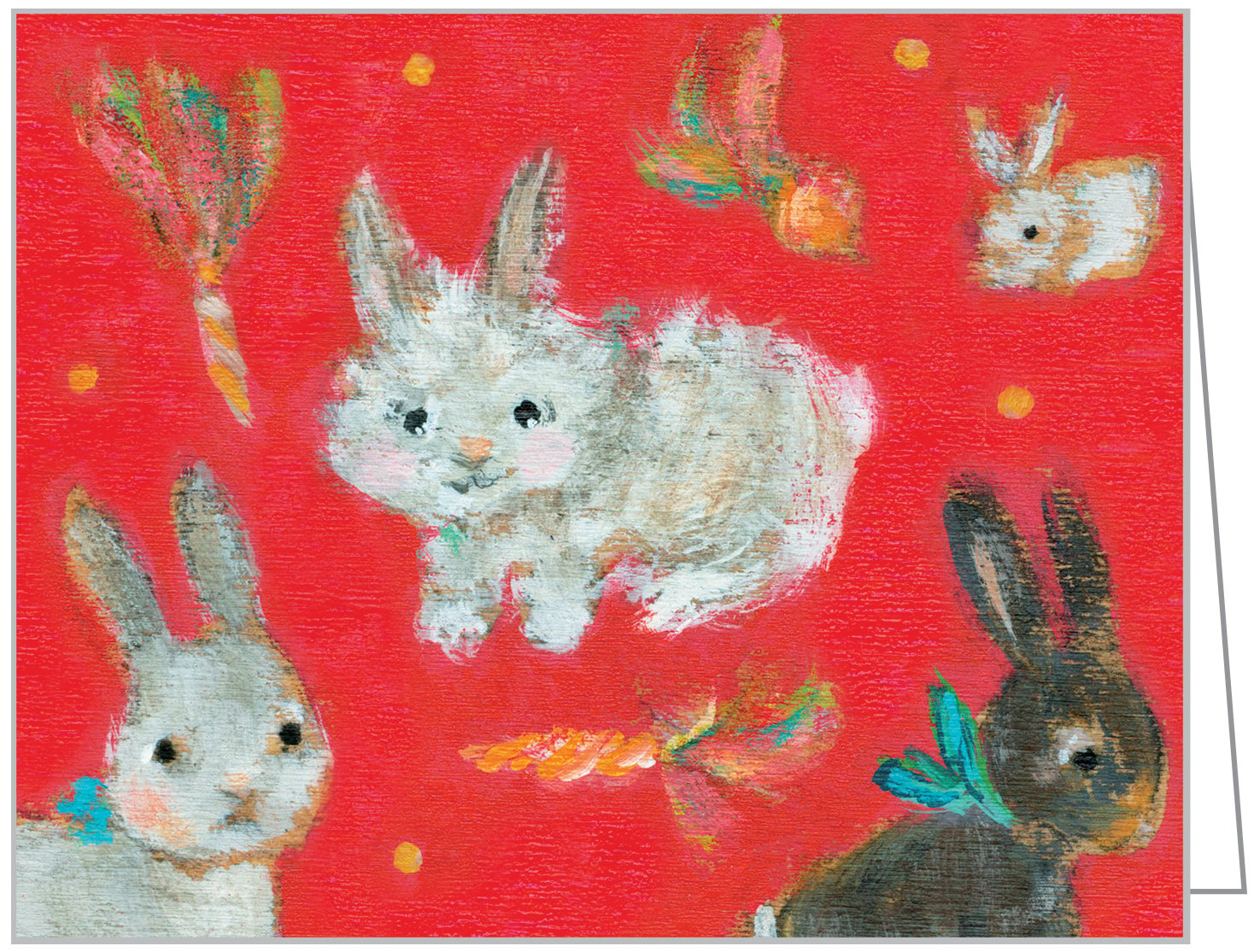 Allyn Howard's retro fluffy bunny design, to notecard box, by teNeues Stationery.