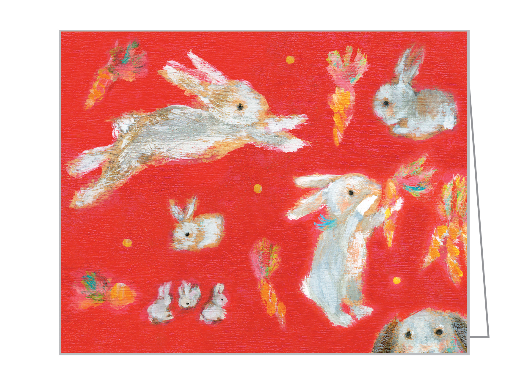 Allyn Howard's retro fluffy bunny design, to notecard box, by teNeues Stationery.