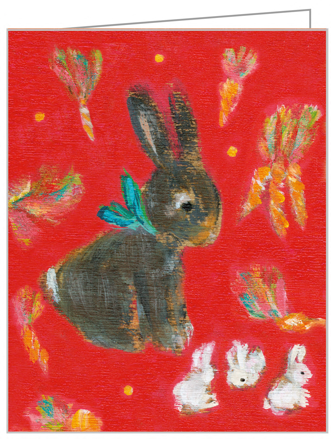 Allyn Howard's retro fluffy bunny design, to notecard box, by teNeues Stationery.