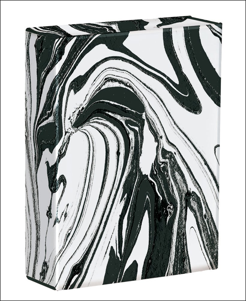Black and white swirly marbled cover