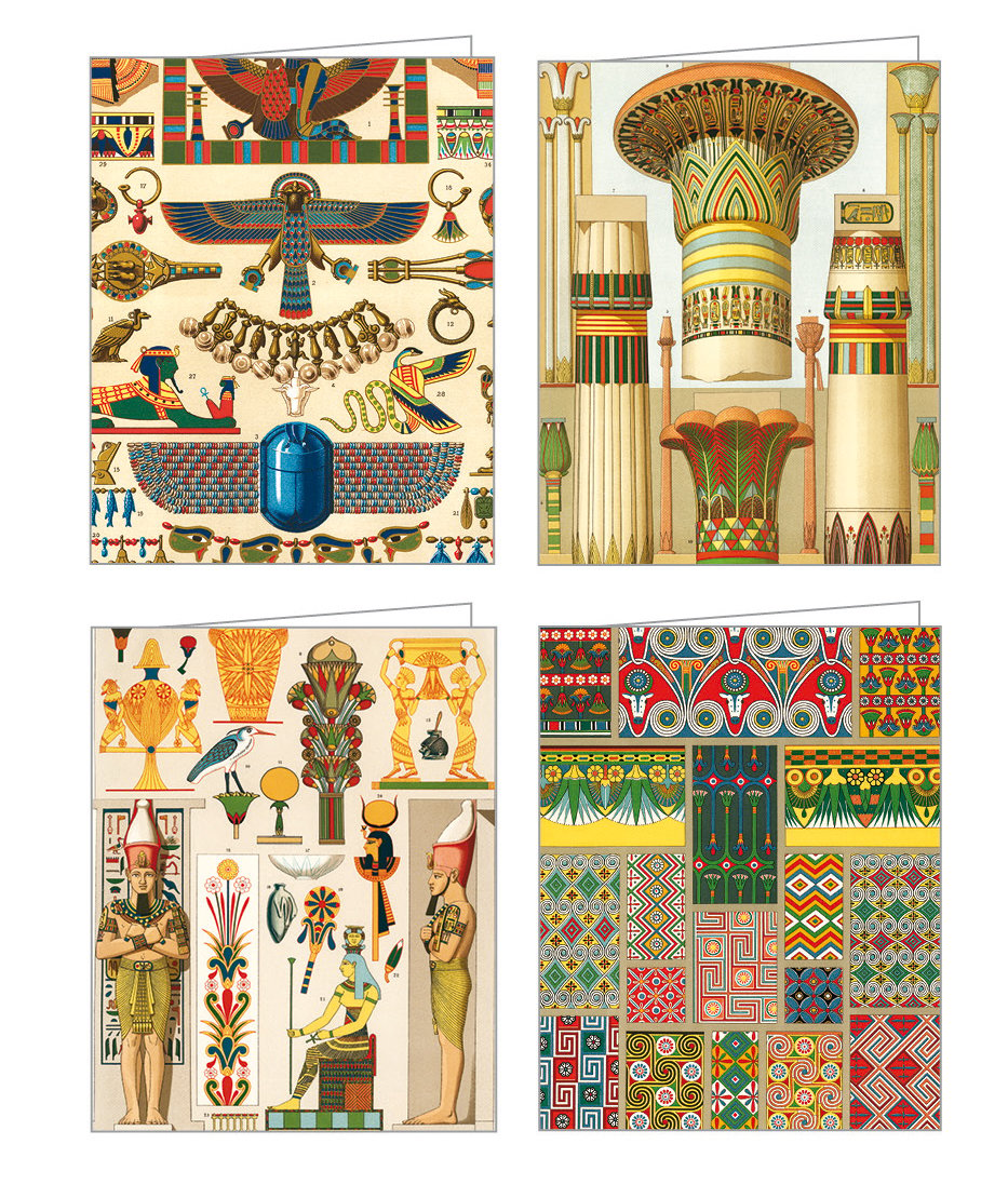 Albert Racinet vintage print of Egyptian artefacts, on keepsake note box, by teNeues stationery.