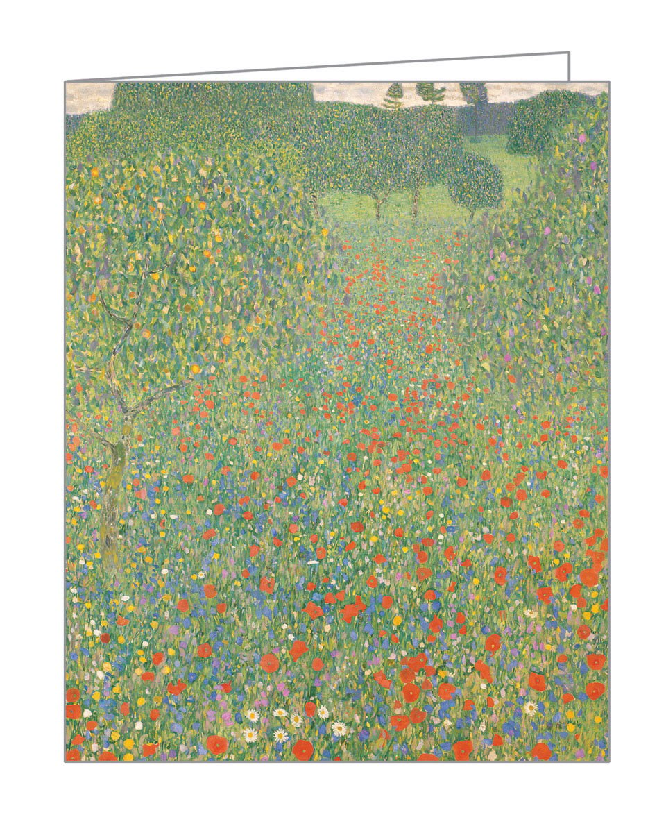 teNeues notecard gift box with Gustav Klimt's 1913 vivid painting 'Farm Gardens with Sunflowers' to cover.
