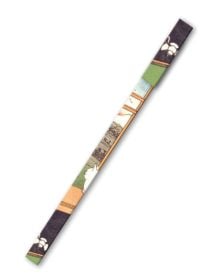 Pen case of Ricefields and Torinomachi Festival- Hiroshige 8-Pen Set, featuring artwork by Utagawa Hiroshige, with white cat looking out of window onto a mountainous landscape. Published by teNeues Stationery.