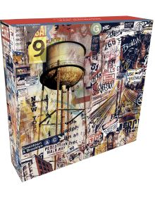 Graphic art design of streets of Brooklyn, on cover of puzzle box by teNeues Stationery.