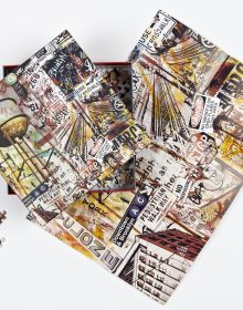 Puzzle box of Brooklyn, NY 1000-Piece Puzzle, featuring a Graphic style artwork of the streets of Brooklyn. Published by teNeues Stationery.