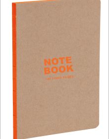 Orange font to centre of brown Kraft and Orange A5 Notebook, by teNeues Stationery.