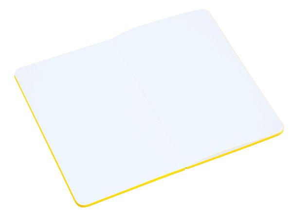 Bright yellow font to centre of brown Kraft and Yellow Small Bullet Journal, by teNeues Stationery.