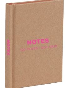 Pink font to centre of brown Kraft and Pink Mini Notebook by teNeues Stationery.