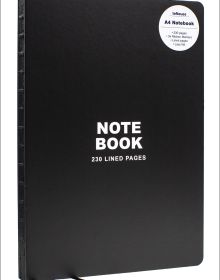 Large black cover of Black A4 Notebook. Published by teNeues Stationery.