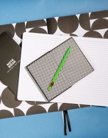 Large black cover of Black A4 Notebook. Published by teNeues Stationery.