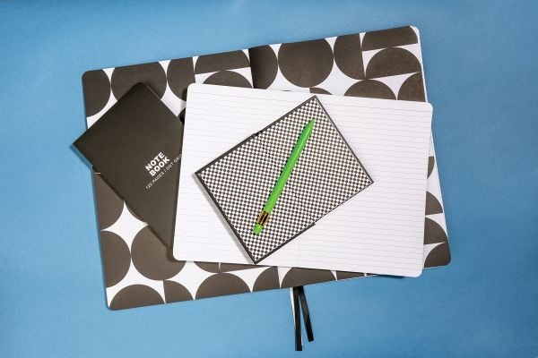 Large black cover of Black A4 Notebook. Published by teNeues Stationery.