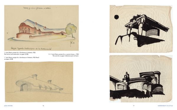 Book cover of Jock Peters, Architecture and Design, The Varieties of Modernism, with a jewelry department store outfit with illuminated square sections. Published by Bauer and Dean Publishers.