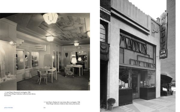 Book cover of Jock Peters, Architecture and Design, The Varieties of Modernism, with a jewelry department store outfit with illuminated square sections. Published by Bauer and Dean Publishers.