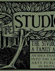 Book cover of The Studio Ltd. A Family Affair, with a woodcut of forest. Published by Artmonsky Arts.