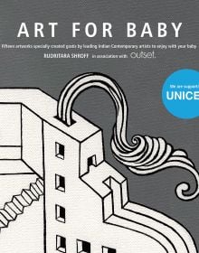 Book cover of Art for Baby, with a black and white artwork of high rise building with external steps. Published by Cultureshock.