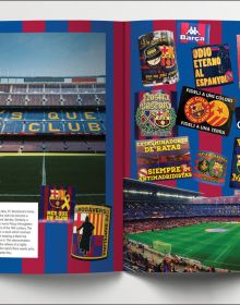 Book cover of TIFO: The Art of Football Fan Stickers, featuring football related stickers including one with Arsenal player Gabriel Jesus. Published by Soi Books.