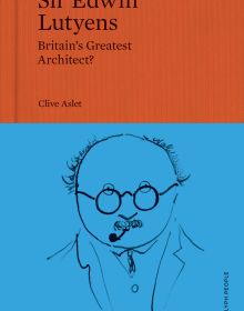 Book cover of Clive Aslet's Sir Edwin Lutyens: Britain’s Greatest Architect? with a sketch of the architect. Published by Triglyph Books.
