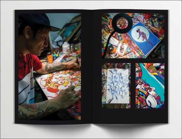 Book cover of Chip7Land: Behind the Scenes of a Bangkok Graffiti Writer, featuring a distressed wall mural of an Asian mythological creature. Published by Soi Books.