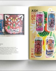 Book cover of The Craft Beer Sticker Book: 300 Peelable Stickers From Craft Breweries Around The World, featuring brightly coloured beer cans. Published by Soi Books.