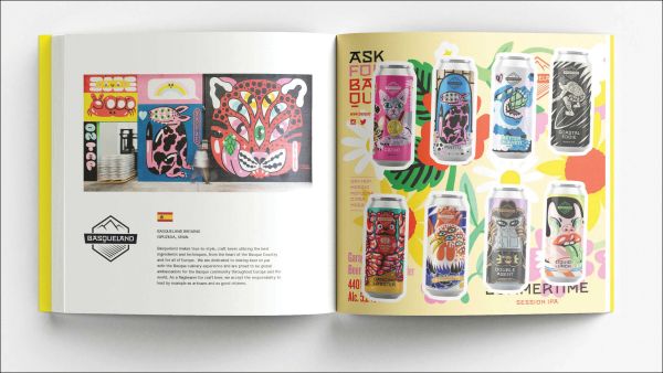 Book cover of The Craft Beer Sticker Book: 300 Peelable Stickers From Craft Breweries Around The World, featuring brightly colored beer cans. Published by Soi Books.