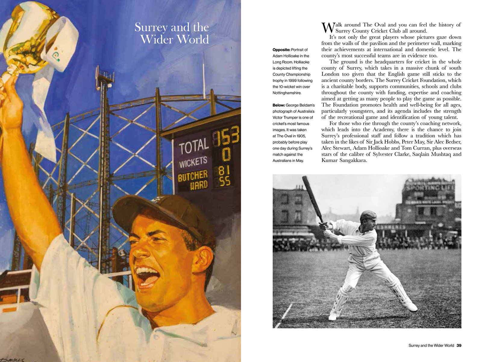 The Oval cricket ground during 100th test, England V South Africa, The Oval in white font above, Souvenir Guidebook