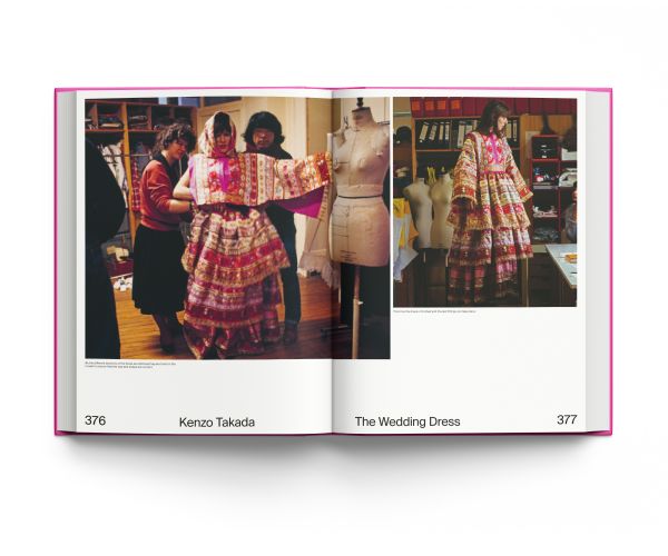 Book cover of Kenzo Takada, with a bright pink rose print. Published by ACC Art Books