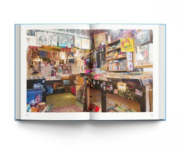 Book cover of Vinyl London, A Guide to Independent Record Shops, with a record shop display. Published by ACC Art Books.