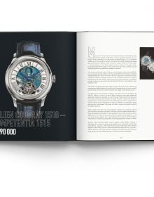 Book cover of The World's Most Expensive Watches, featuring a Jaeger-LeCoultre’s Duomètre à Grande Sonnerie luxury silver watch. Published by ACC Art Books.
