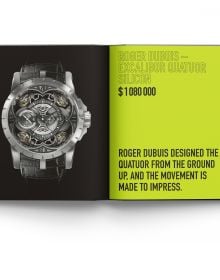 Book cover of The World's Most Expensive Watches, featuring a Jaeger-LeCoultre’s Duomètre à Grande Sonnerie luxury silver watch. Published by ACC Art Books.