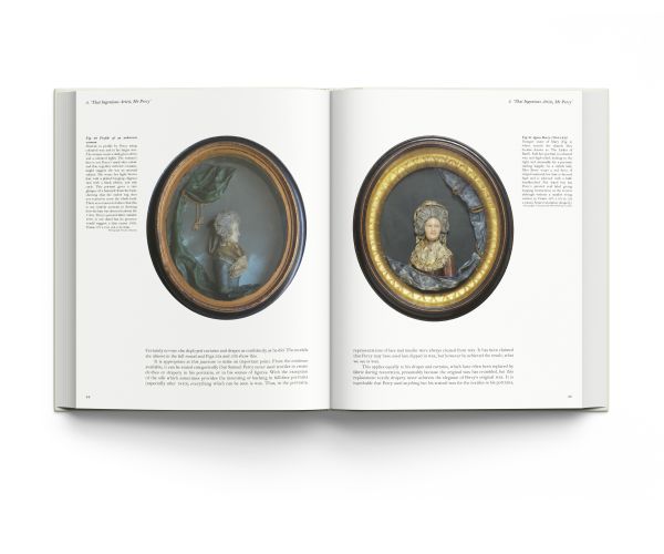 Book cover of Mr Percy, Portrait Modeller in Coloured Wax, The Miniatures and Tableaux of Samuel Percy, with a wax relief titled 'A Woman with Children Gathering Apples'. Published by ACC Art Books.
