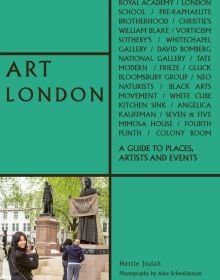 Book cover of Art London, with tourists taking photos of the statue of Millicent Fawcett in Parliament Square. Published by ACC Art Books.