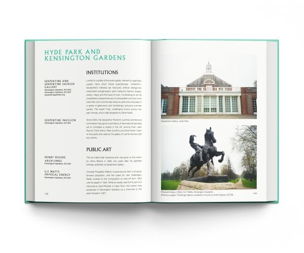Book cover of Art London, with tourists taking photos of the statue of Millicent Fawcett in Parliament Square. Published by ACC Art Books.