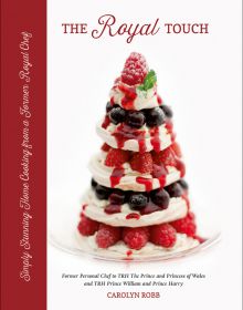 Book cover of The Royal Touch, with an Eton Mess: meringue tower with cherries and raspberries. Published by ACC Art Books.