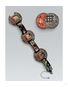 Book cover of Adorning Fashion: The History of Costume Jewellery to Modern Times, featuring Jean Shrimpton modelling large beaded jewellery for ‘Voice & Vision’, John French, 1963. Published by ACC Art Books.
