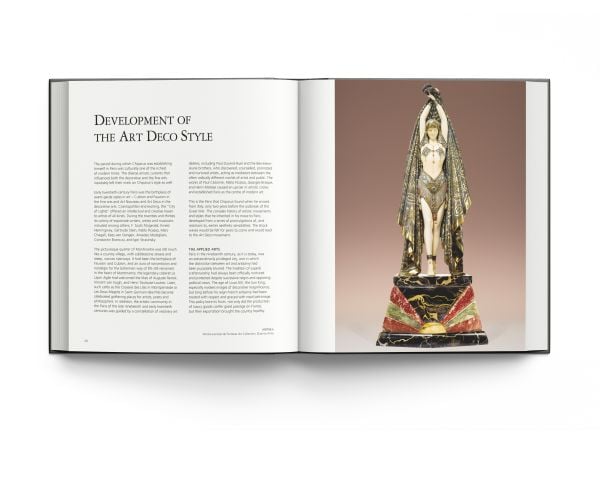 Book cover of Chiparus Master of Art Deco Alberto Shayo, with a white stone carved sculpture of Polar bear on plinth by Demétre Chiparus. Published by ACC Art Books.