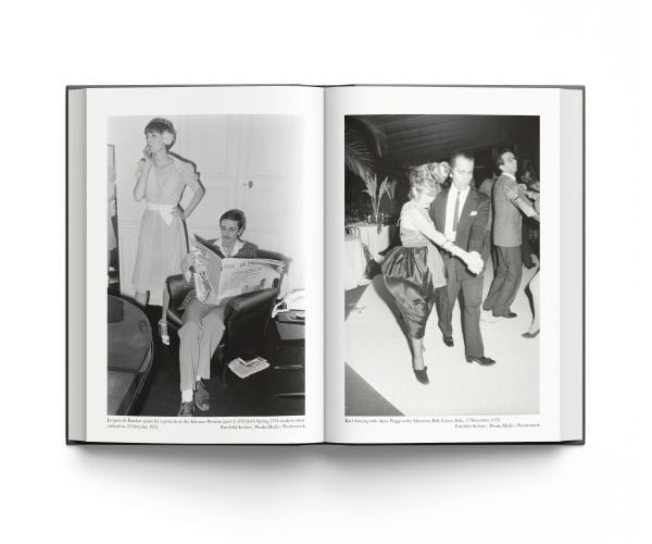 Book cover of Kaiser Karl, the life of Karl Lagerfeld, featuring the fashion designer wearing dark glasses. Published by ACC Art Books.