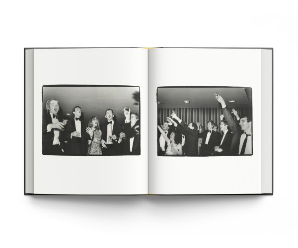 Book cover of 'Oxford The Last Hurrah, with a photo titled 'Sliding Down The Marquee, New College Ball, 1983' by Dafyyd Jones. Published by ACC Art Books.