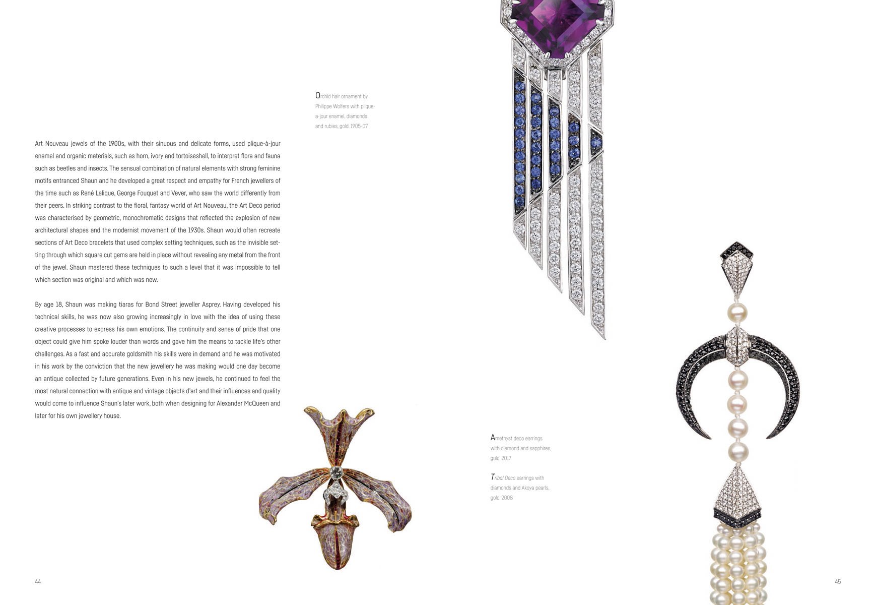 Book cover of Shaun Leane, with a spiked metal and wood ear cuff. Published by ACC Art Books.