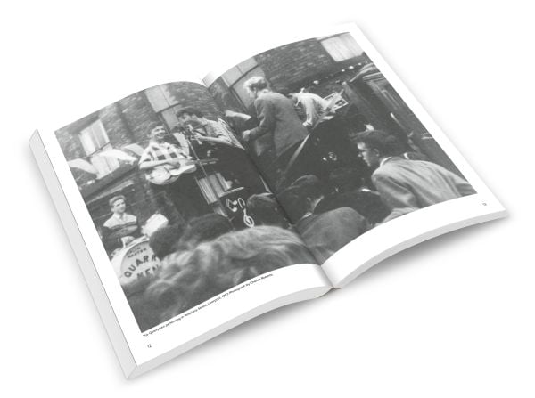 Book cover of The Beatles: Fab Four Cities, Liverpool - Hamburg - London - New York, featuring The Beatles jumping in air. Published by ACC Art Books.