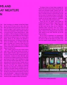 Book cover of Queer Londo: A Guide to the City’s LGBTQ+ Past and Present, with a LGBT rainbow flag painted to top edge of brick building. Published by ACC Art Books.