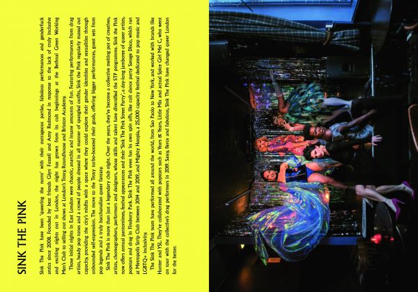 Book cover of Queer Londo: A Guide to the City’s LGBTQ+ Past and Present, with a LGBT rainbow flag painted to top edge of brick building. Published by ACC Art Books.