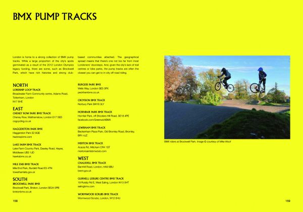 Book cover of Bike London, with a cyclist riding over bridge in London. Published by ACC Art Books.