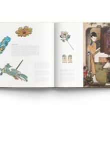 Book cover of Yewn: Contemporary Art Jewels and the Silk Road, featuring a reclaimed wood bangle, with yellow Sapphire set in 18K yellow gold. Published by ACC Art Books.