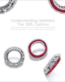 Book cover of Understanding Jewellery, The 20th Century, featuring luxury diamond and ruby jeweled bangles. Published by ACC Art Books.