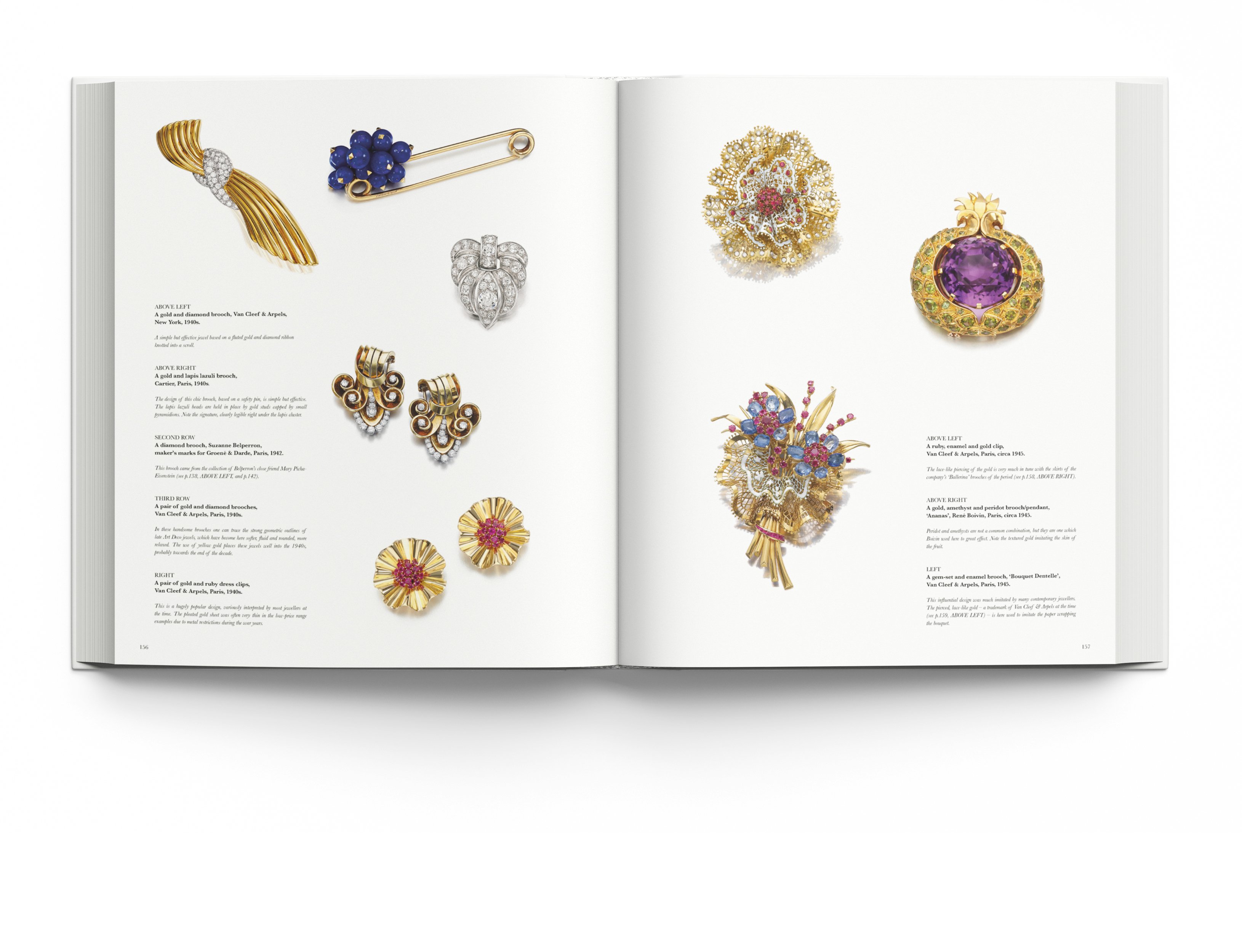 Luxury diamond and ruby jewelled bangles, on white cover of 'Understanding Jewellery, The 20th Century', by ACC Art Books.