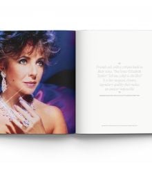 Book cover of Forever Elizabeth, Iconic Photographers on a Legendary Star, featuring a captivating close up of a blue-eyed Elizabeth Taylor. Published by ACC Art Books.