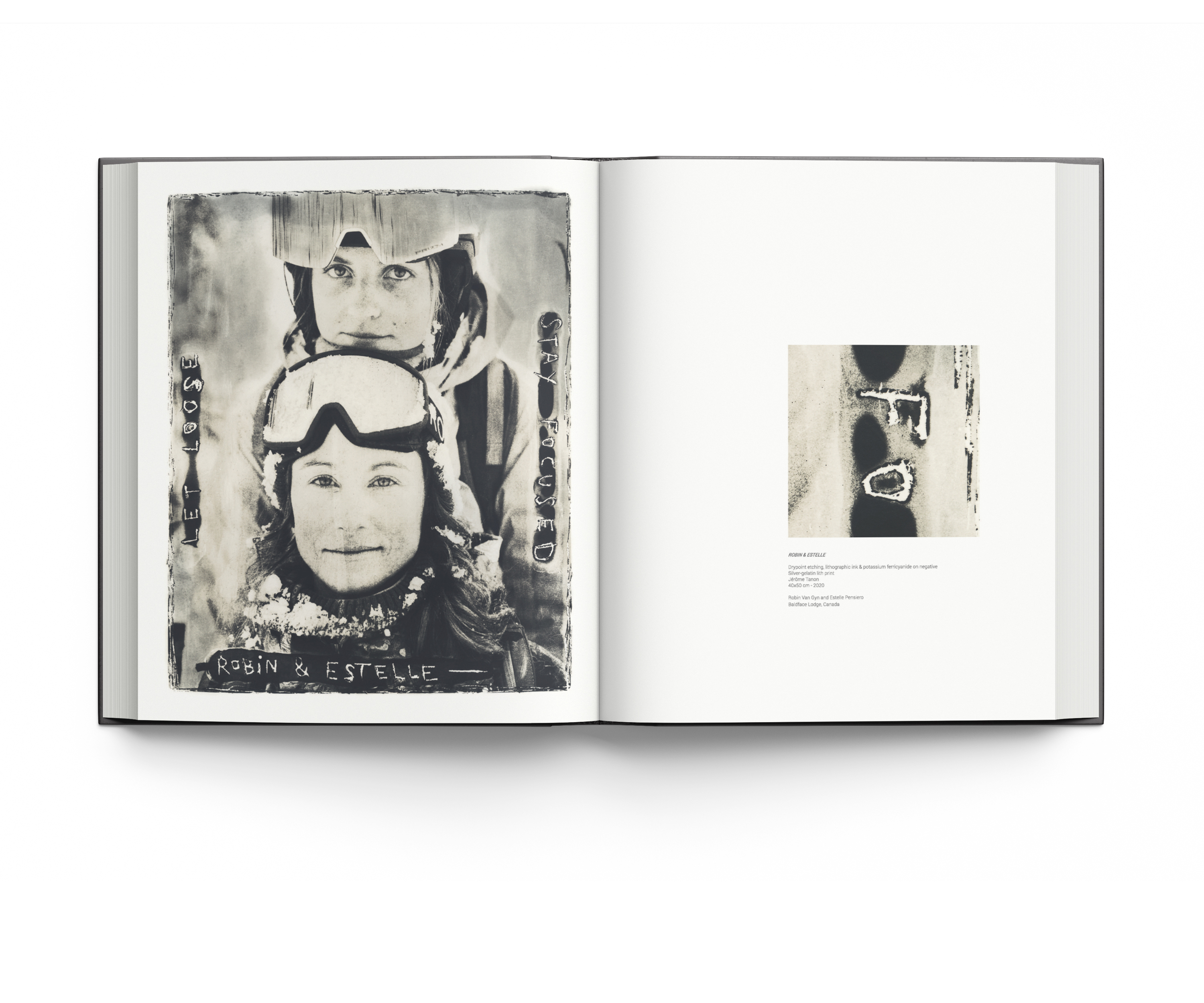 American professional snowboarder Hana Beaman snowboarding down rail, on black cover of 'HEROES WOMEN IN SNOWBOARDING' by ACC Art Books.