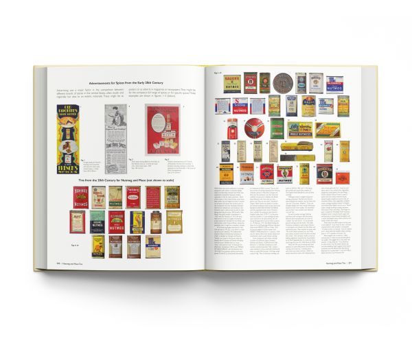 Book cover of Nutmeg Graters, Pomanders and Spice Boxes, featuring five decorative wood and metal spice graters and boxes. Published by ACC Art Books.